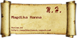 Magdika Hanna névjegykártya